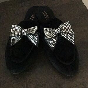 Victoria’s Secret black velvet slippers